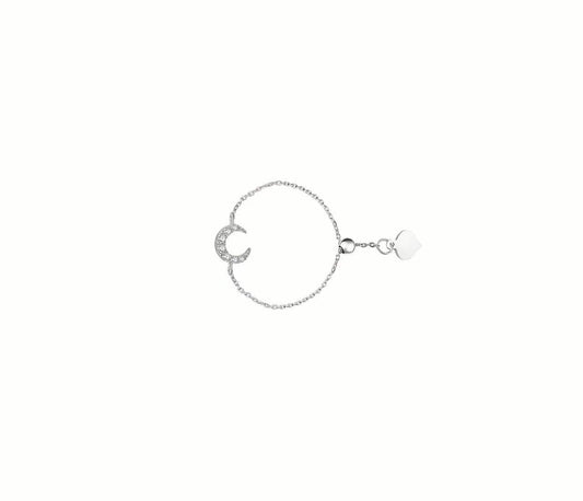 Lagom 銀月輝耀 Silver Moonlight 925純銀月亮可調節戒指鍊