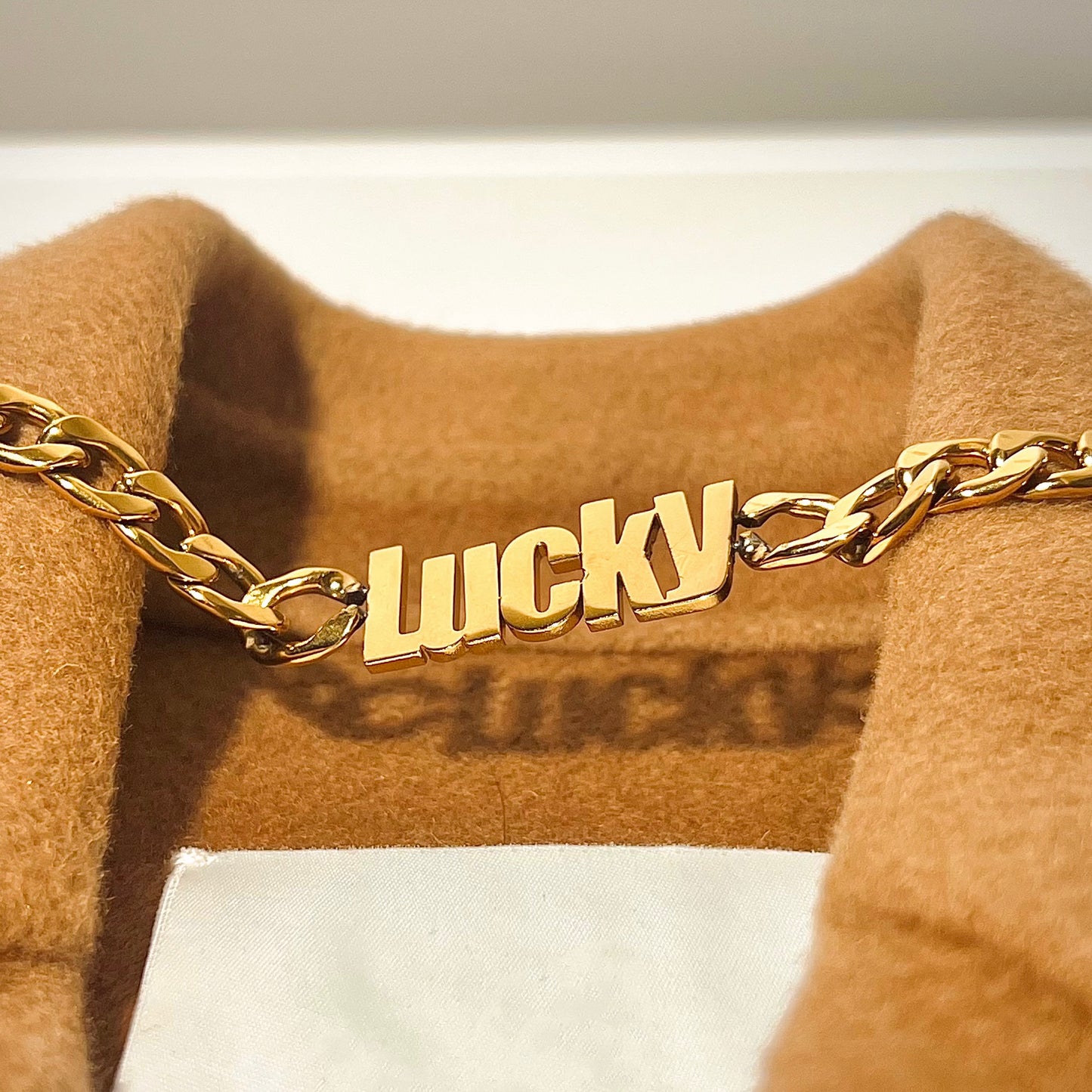 《Classic》Lucky字母幸運牌鍍金古巴項鍊